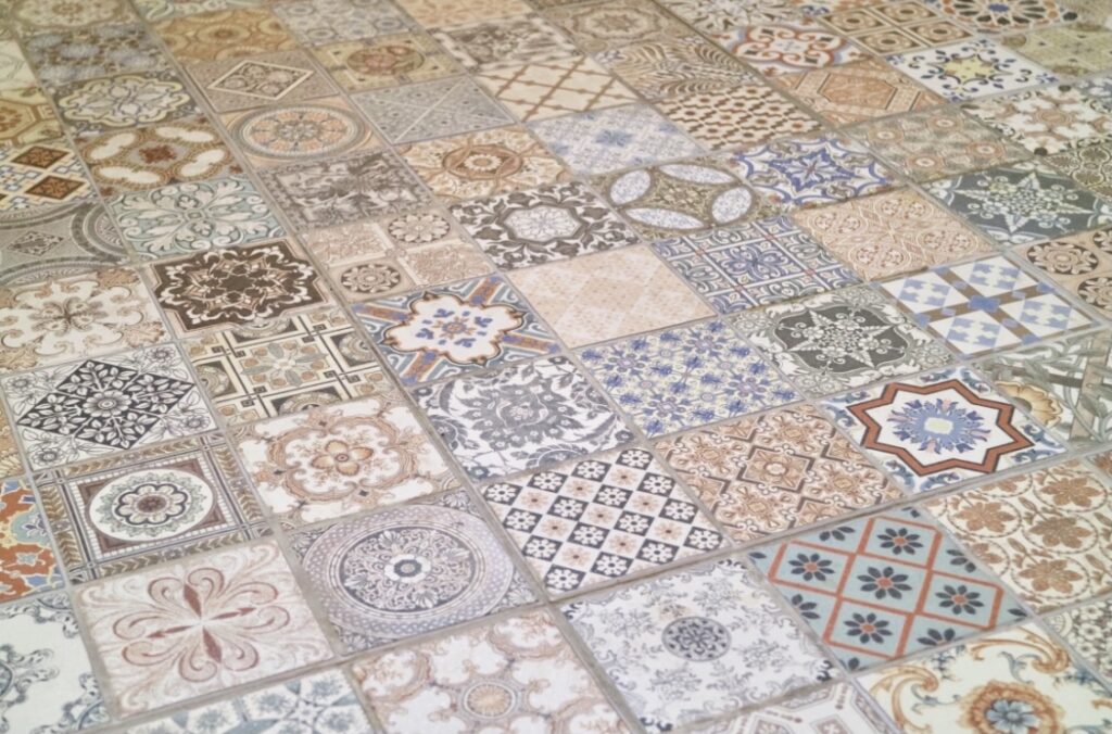 Decorative tiled floor