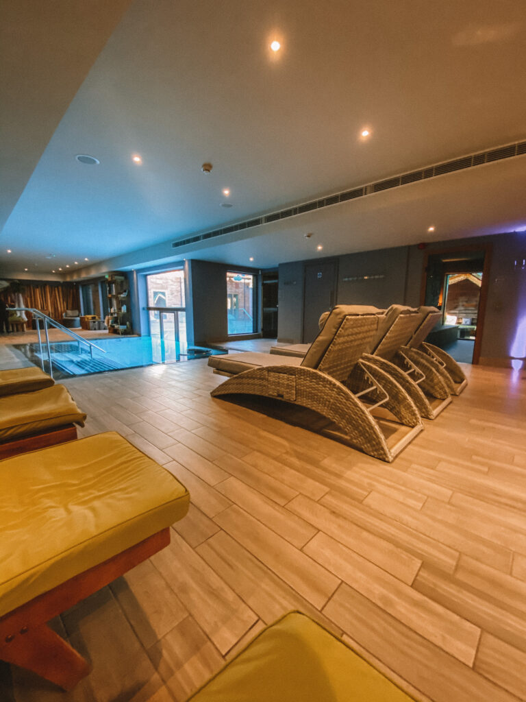 the inside of the spa