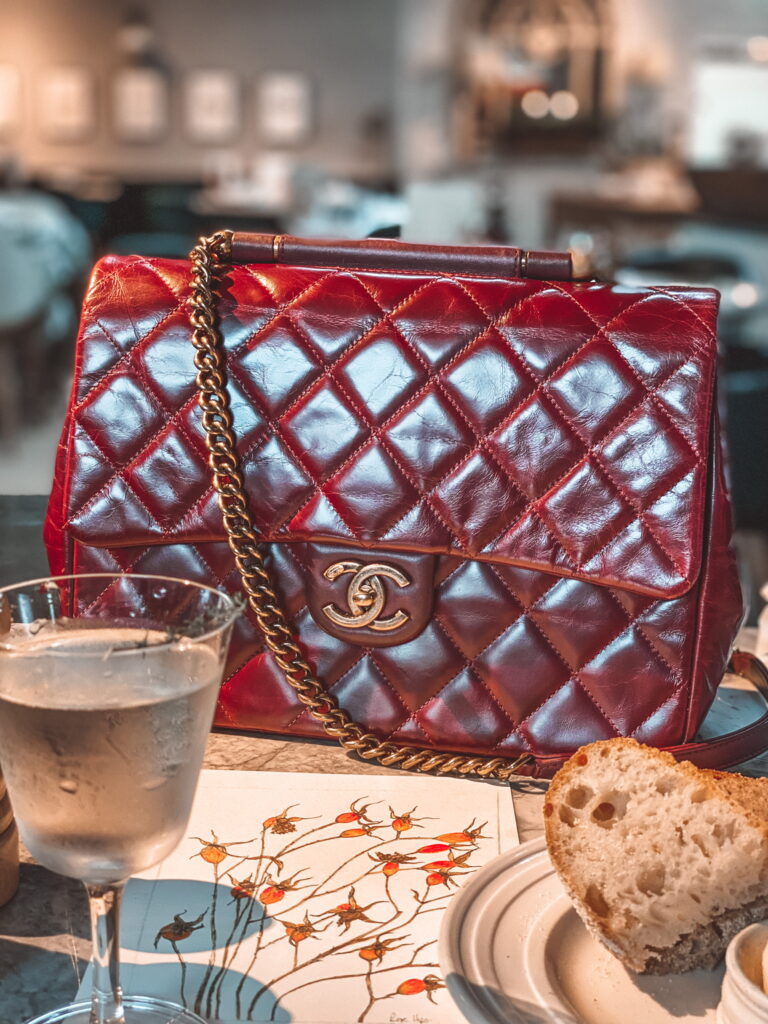 Image of the Chanel burgundy castle rock bag