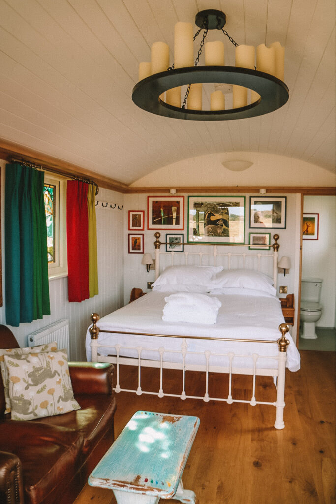 the bedroom of the sherpherds hut