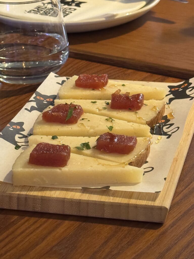 Manchego and Quince on a board