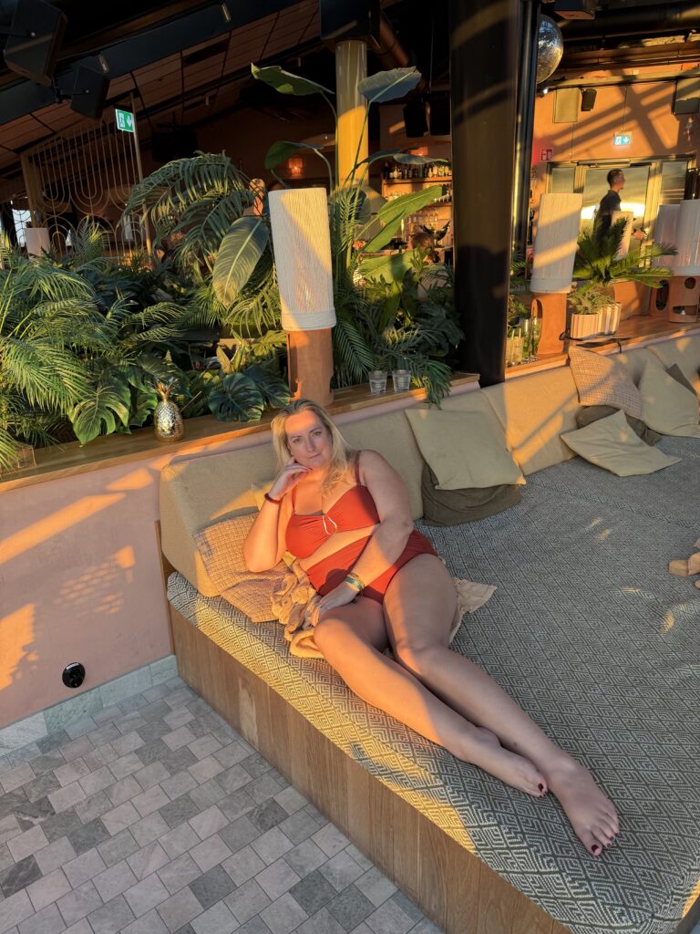 lucy laid with the sunshine on her face 